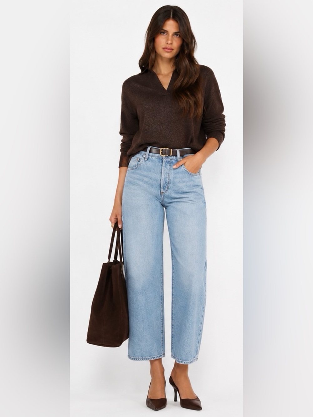 Daily Blue Mantra Wide Barrel Leg Jean in Lake